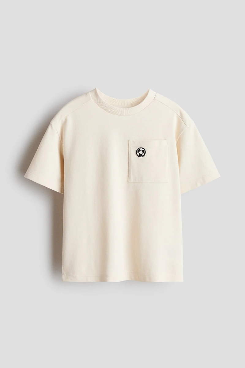 Embroidered-Detail Piqué T-Shirt