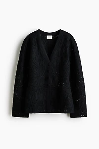 Crochet-Look Cardigan