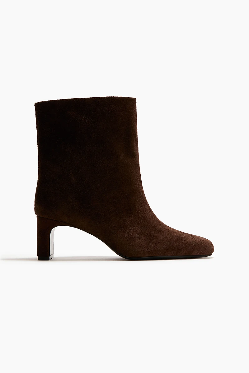 Heeled Suede Ankle Boots