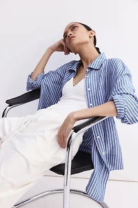 MAMA Before & After Linen-Blend Shirt