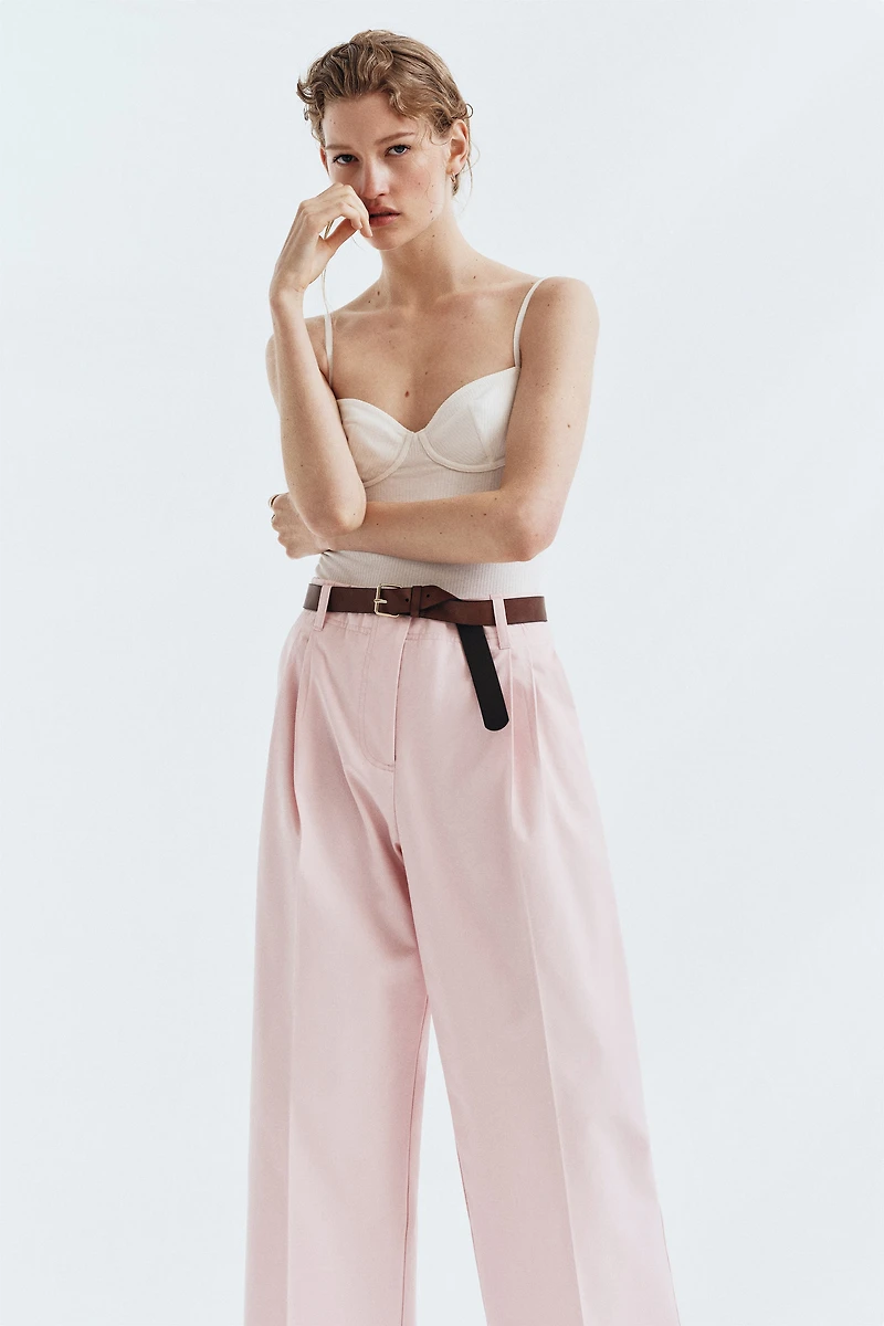 Belted Cotton Chinos