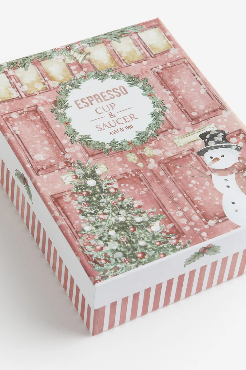 Coffret-cadeau 2 tasses à expresso avec soucoupe