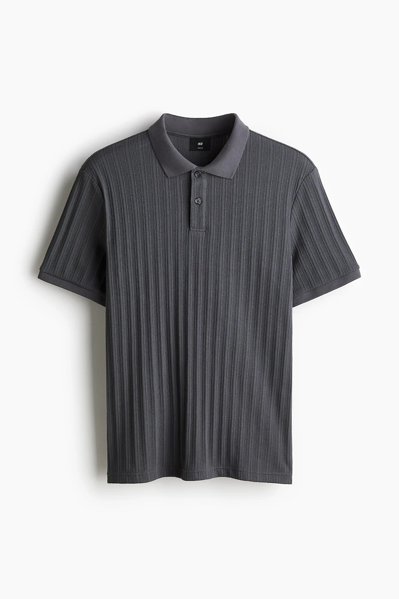 Slim-Fit Textured Jersey Polo Shirt