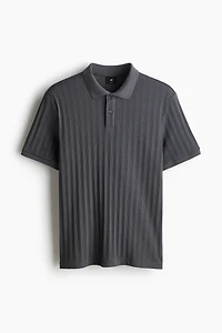 Slim-Fit Textured Jersey Polo Shirt