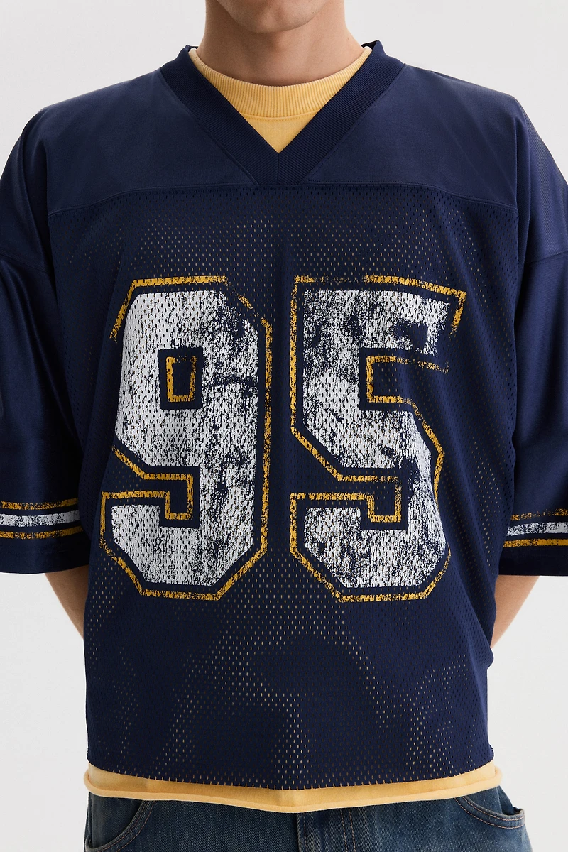 T-shirt ample en filet imprimé