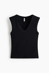 Ribbed V-Neck Tank Top