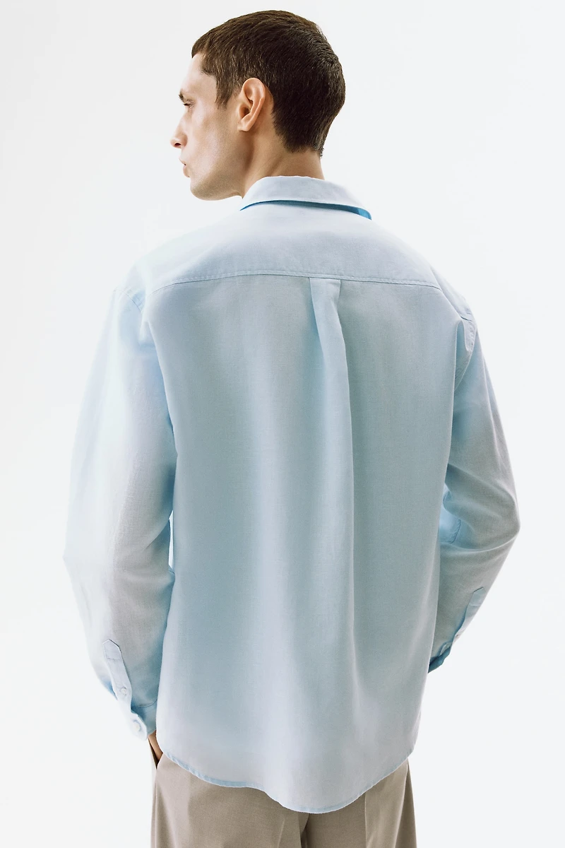 Relaxed-Fit Linen-Blend Shirt