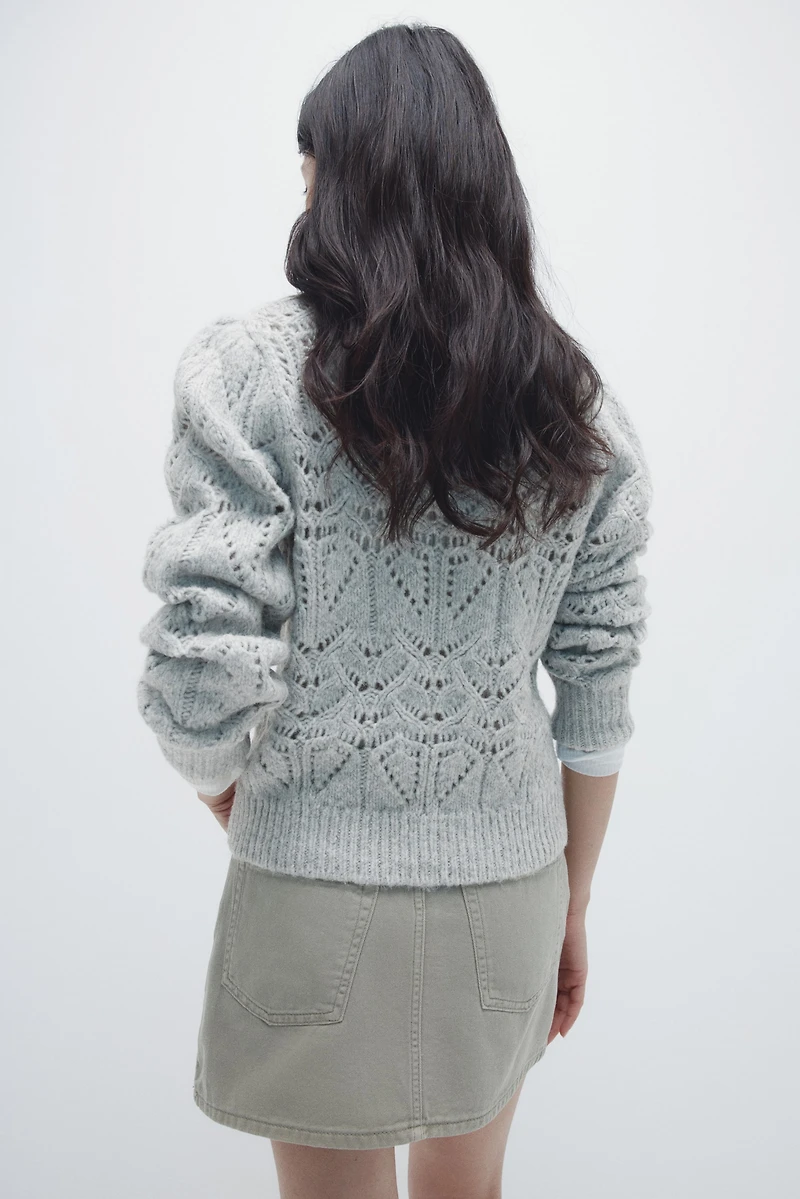 Pointelle-Knit Sweater