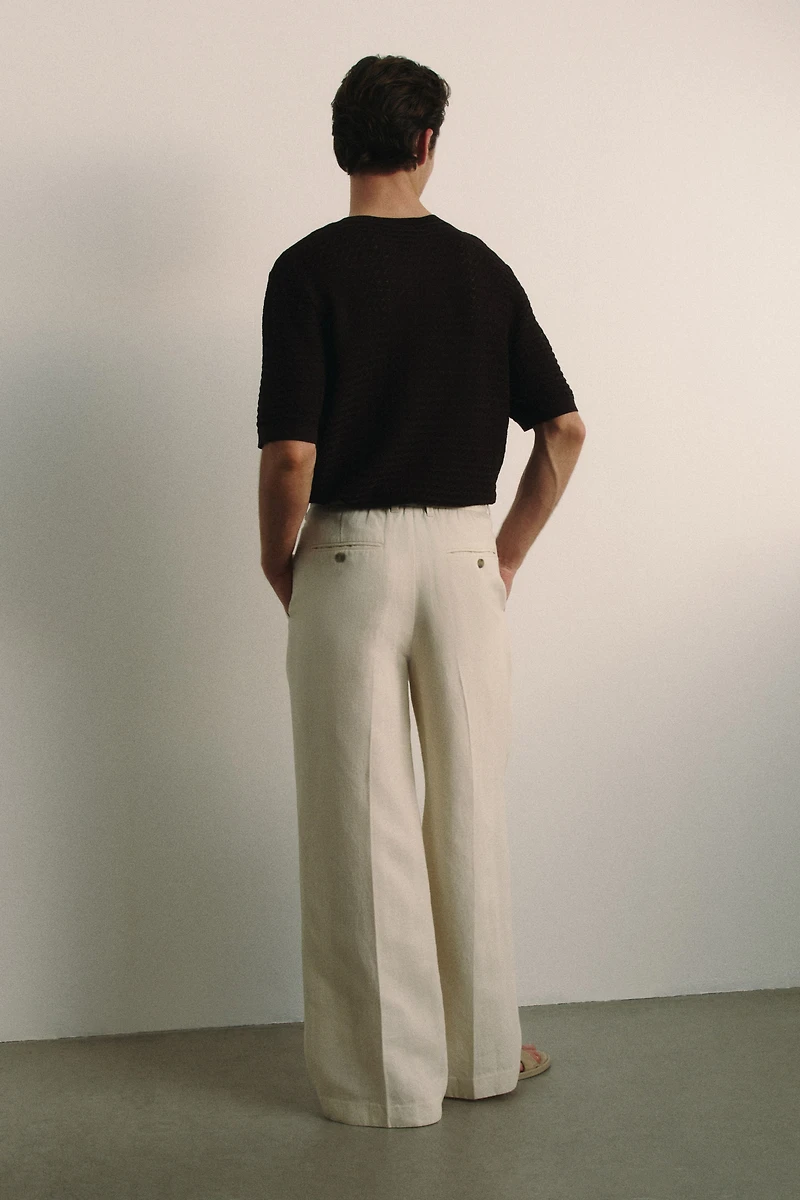Loose-Fit Linen-Blend Pants