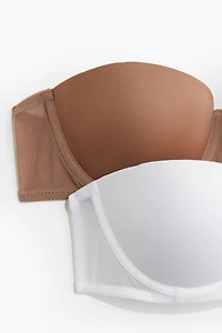 2-Pack Padded Microfiber Balconette Bras