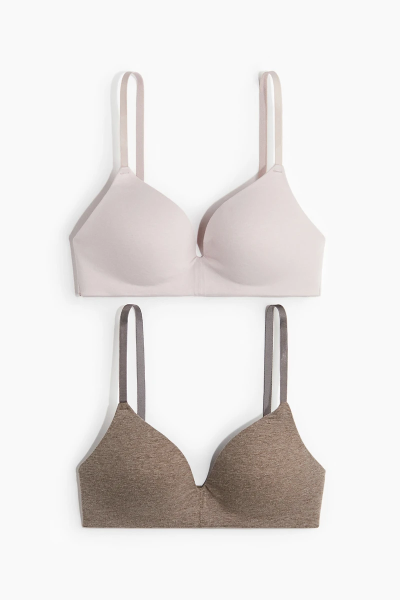 2-pack Padded Soft-cup Cotton Bras