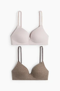 2-pack Padded Soft-cup Cotton Bras