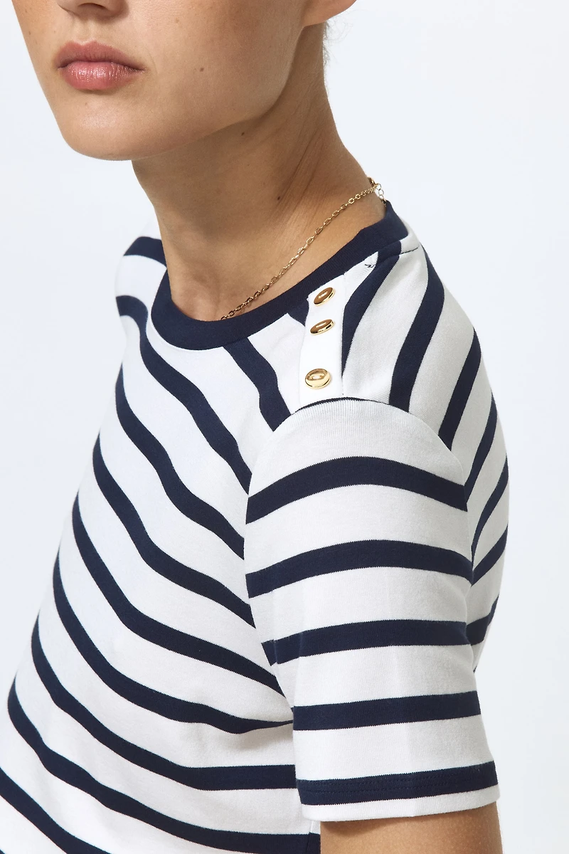 Button-Detail Viscose Top