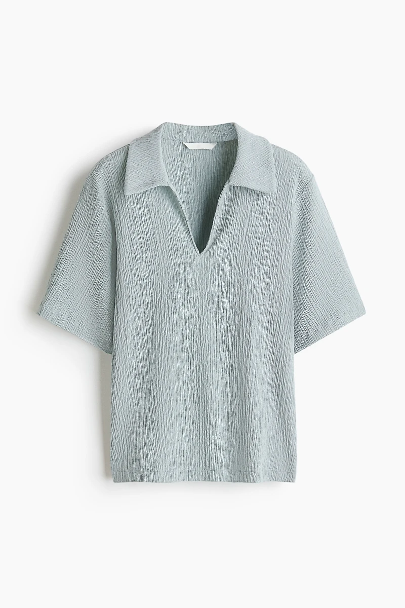 Crinkled Polo Shirt