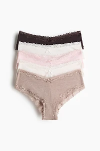 5-pack Cotton and Lace Hipster Briefs