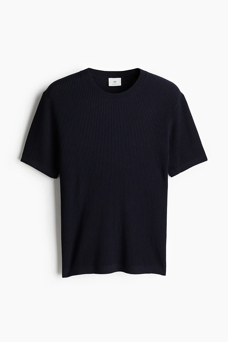 Regular Fit Rib-Knit T-shirt