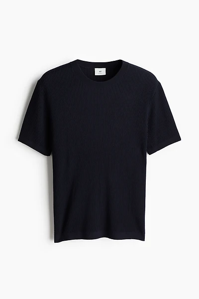 Regular Fit Rib-Knit T-shirt