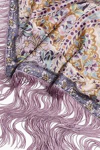 Fringed Satin Hip Scarf