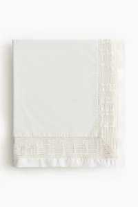 Lace-Trimmed Cotton Tablecloth