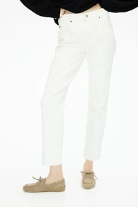 High Rise Slim Straight Ankle Jeans