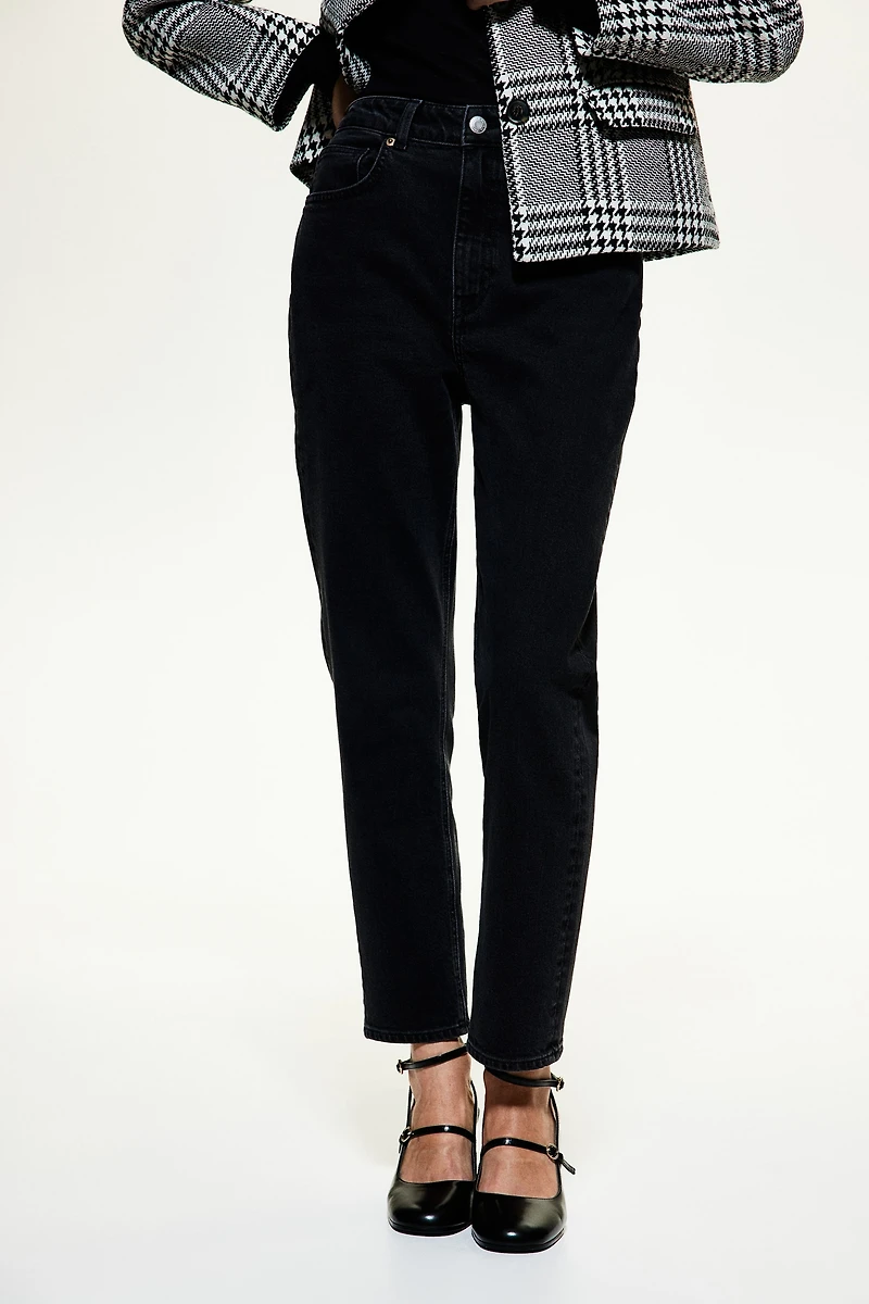 High Rise Slim Leg Mom Jeans