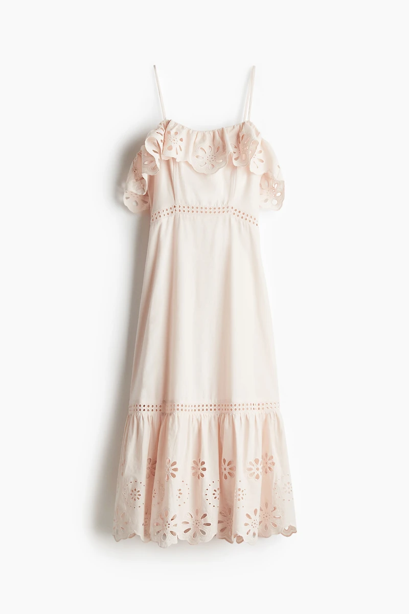 Cotton Dress with Eyelet Embroidery