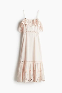 Cotton Dress with Eyelet Embroidery