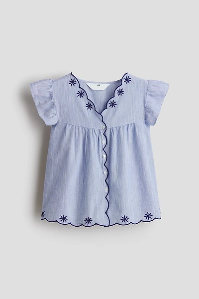 Blouse en coton avec détails brodés