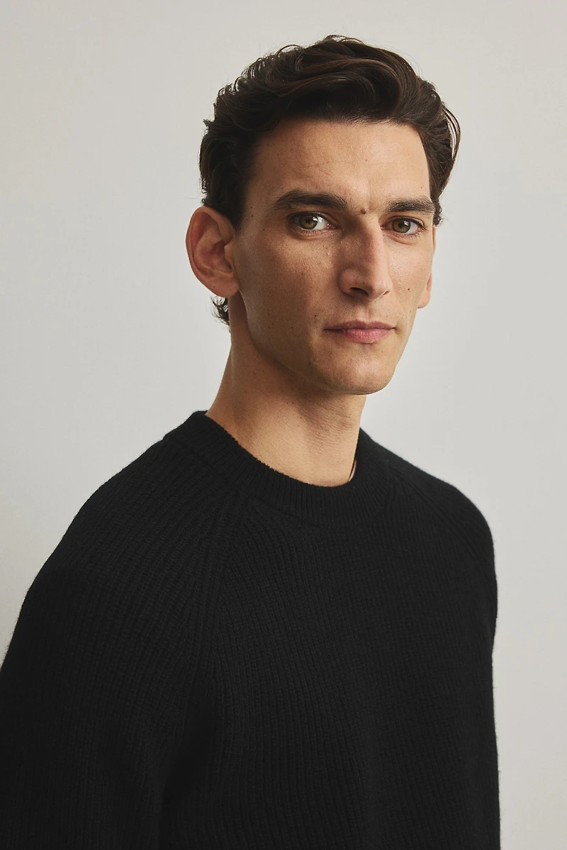 Regular-Fit Rib-Knit Wool Sweater