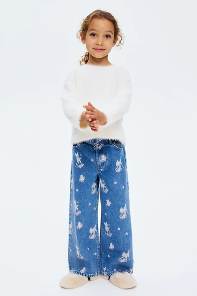 Jean imprimé aux jambes larges