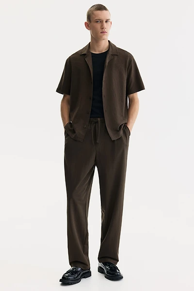 Chemise classique en jersey avec col cubain