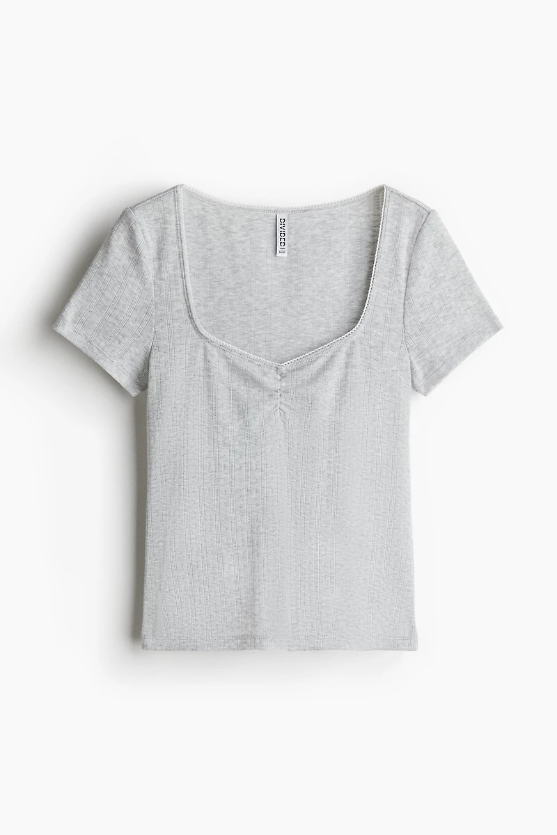 Picot-Trimmed T-Shirt