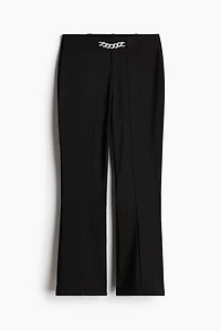 Flared Chain-Detail Pants