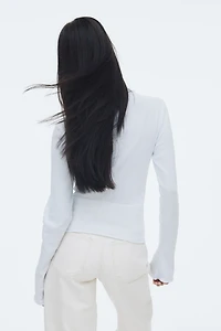 Haut côtelé avec col cheminée