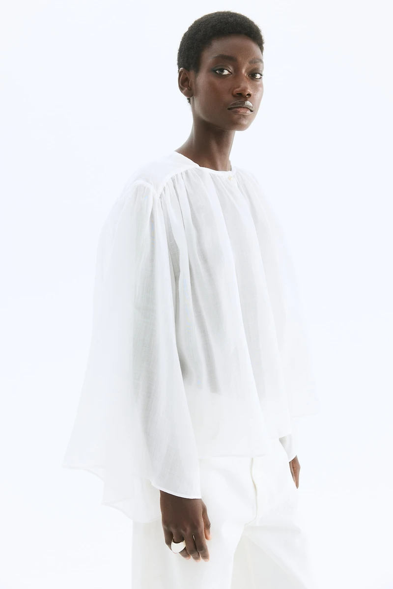 Blouse volumineuse en ramie