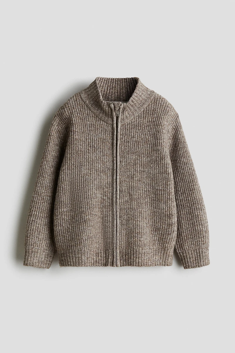 Chandail à fermeture éclair en tricot côtelé