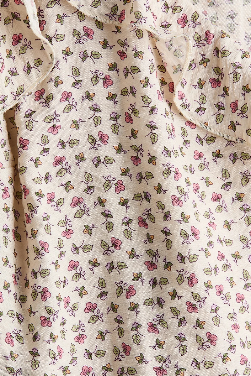 Flounced Button-Front Top