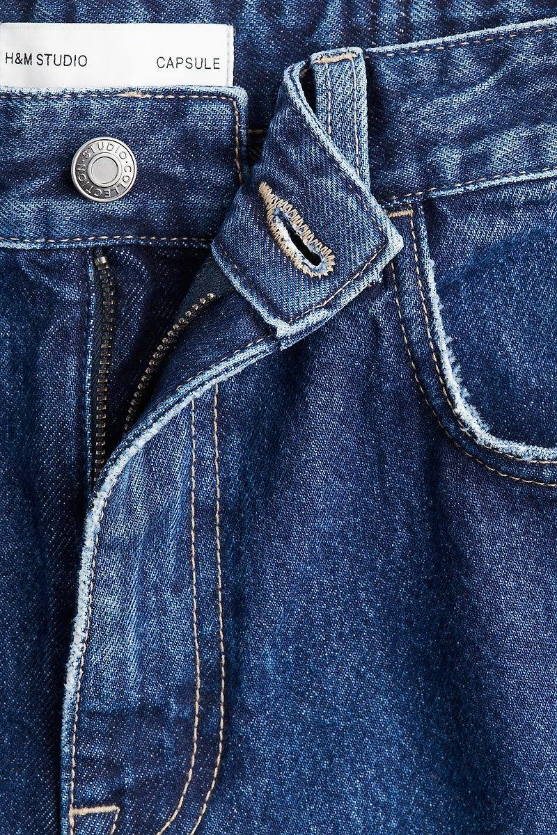 Two-Tone Straight-Leg Jeans