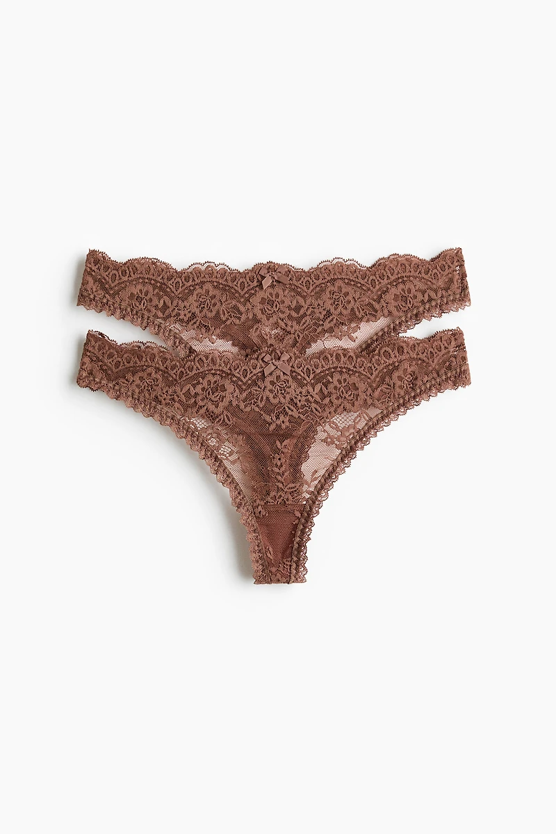 2-Pack Lace Thong Briefs