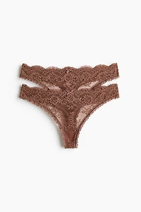 2-Pack Lace Thong Briefs