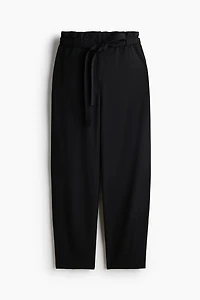 Tie-Belt Barrel-Leg Pants