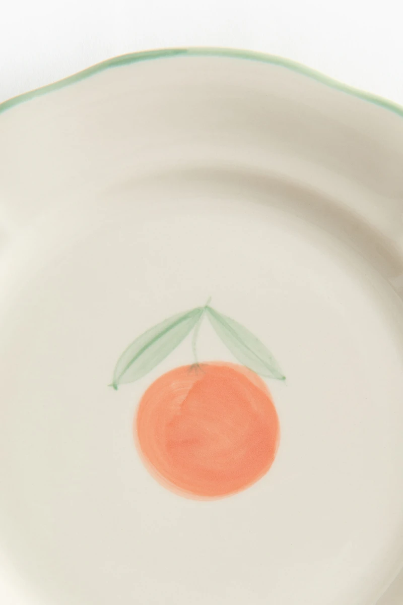 Hand-Painted Stoneware Appetizer Plate