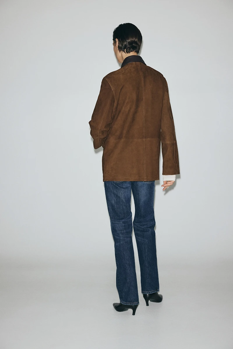 Suede Jacket with Collar