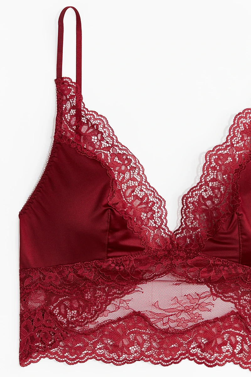 Microfiber and Lace Bralette