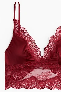 Microfiber and Lace Bralette