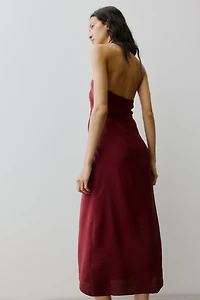 Robe dos nu en satin