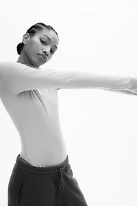 Mock Turtleneck Thong Bodysuit