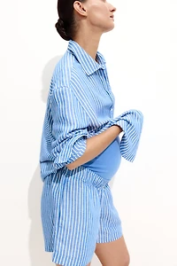 MAMA Linen-Blend Shorts