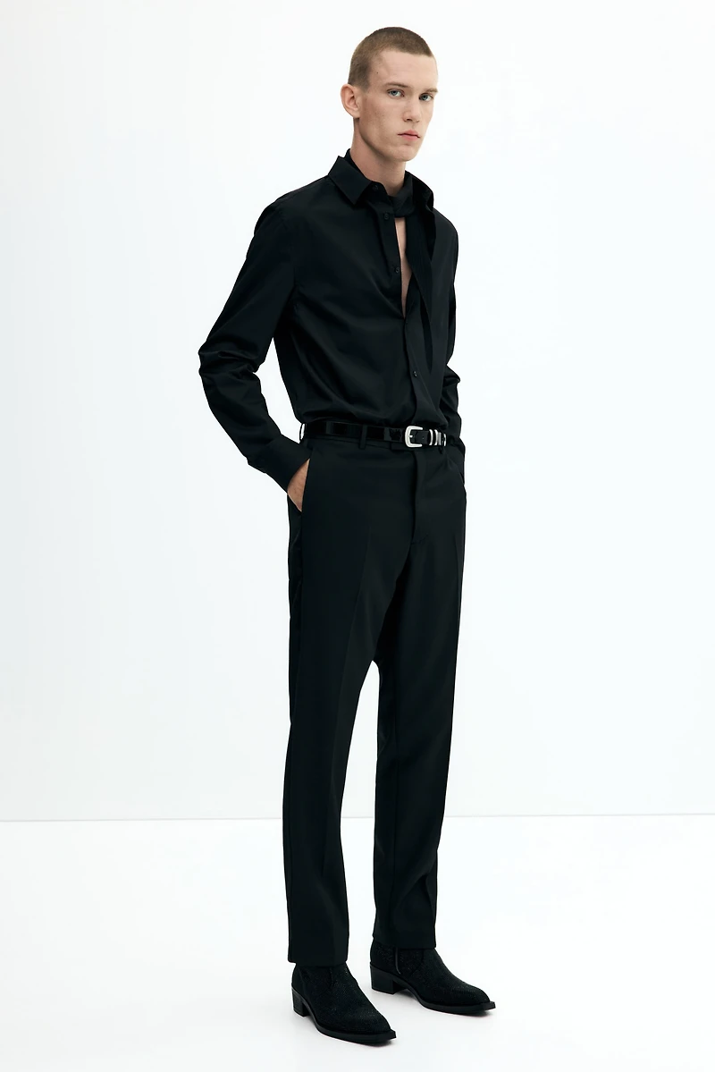Slim-Fit Wool-Blend Tuxedo Pants