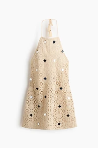 Embellished Crochet-Look Beach Dress